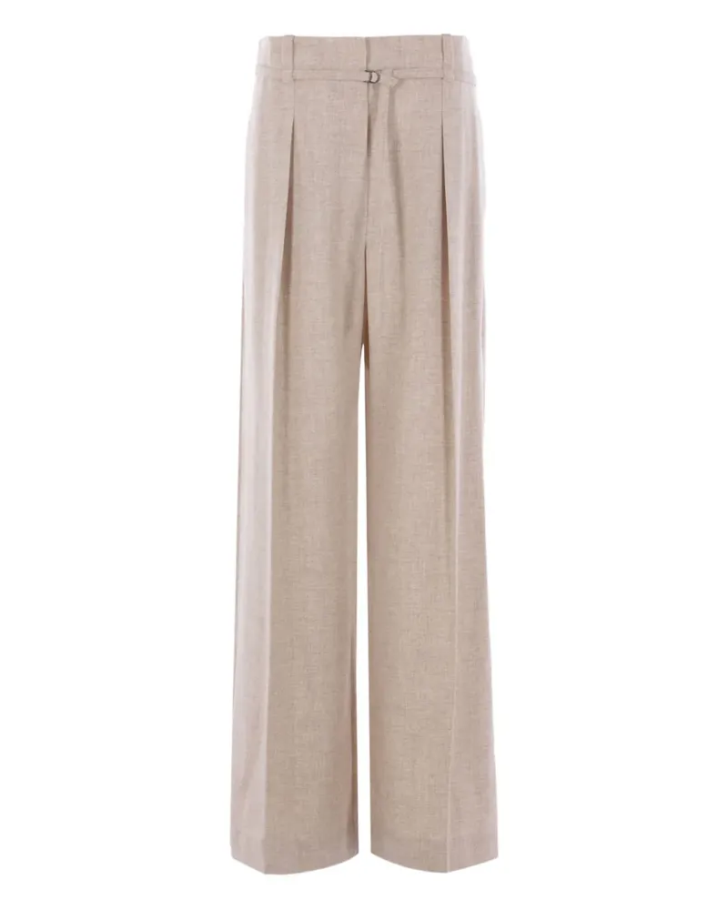 Brunello Cucinelli Plissierte Hose mit Gürtel - Nude Nude