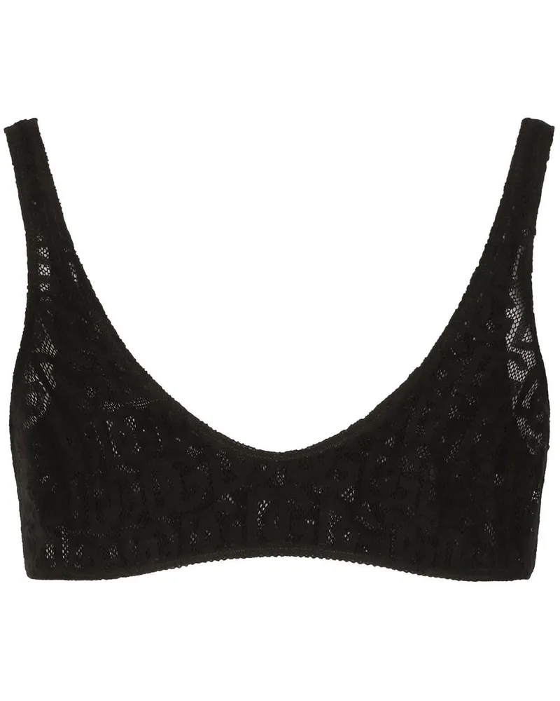 Dolce & Gabbana Jacquard-Bralet mit DG-Logo - Schwarz Schwarz