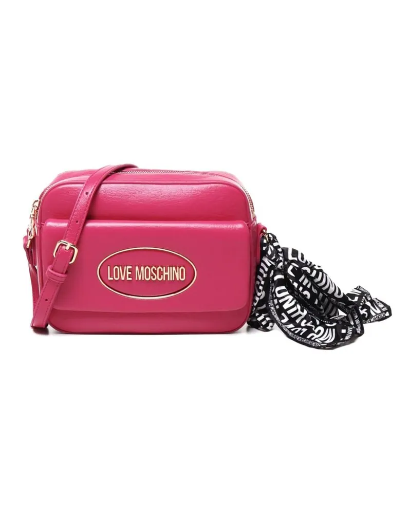 Moschino logo-lettering cross body bag Rosa