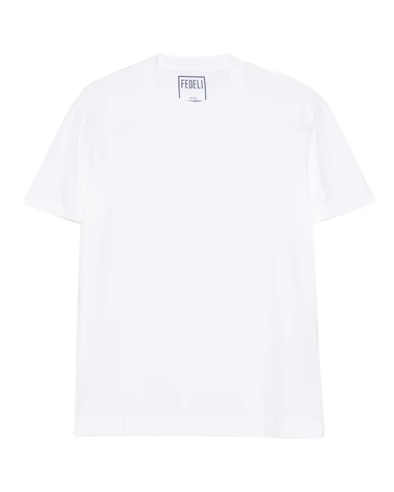 Fedeli T-Shirt mit rundem Ausschnitt - Weiß Weiß