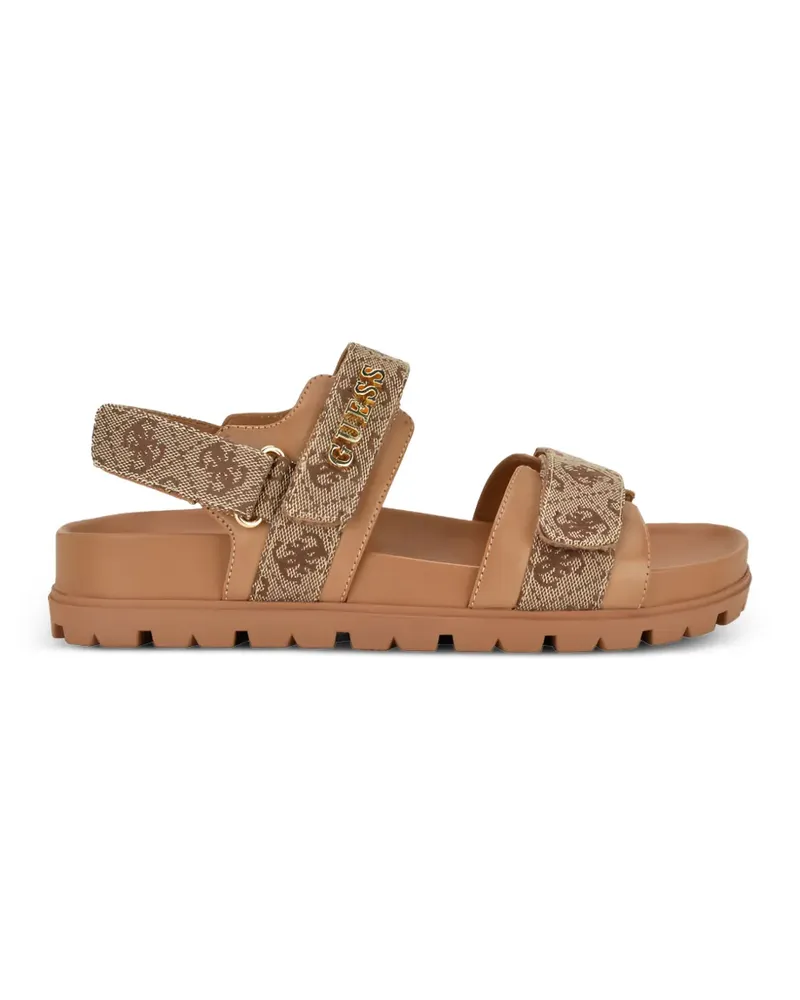 Guess Florizy2 Sandalen mit Monogramm-Print - Braun Braun
