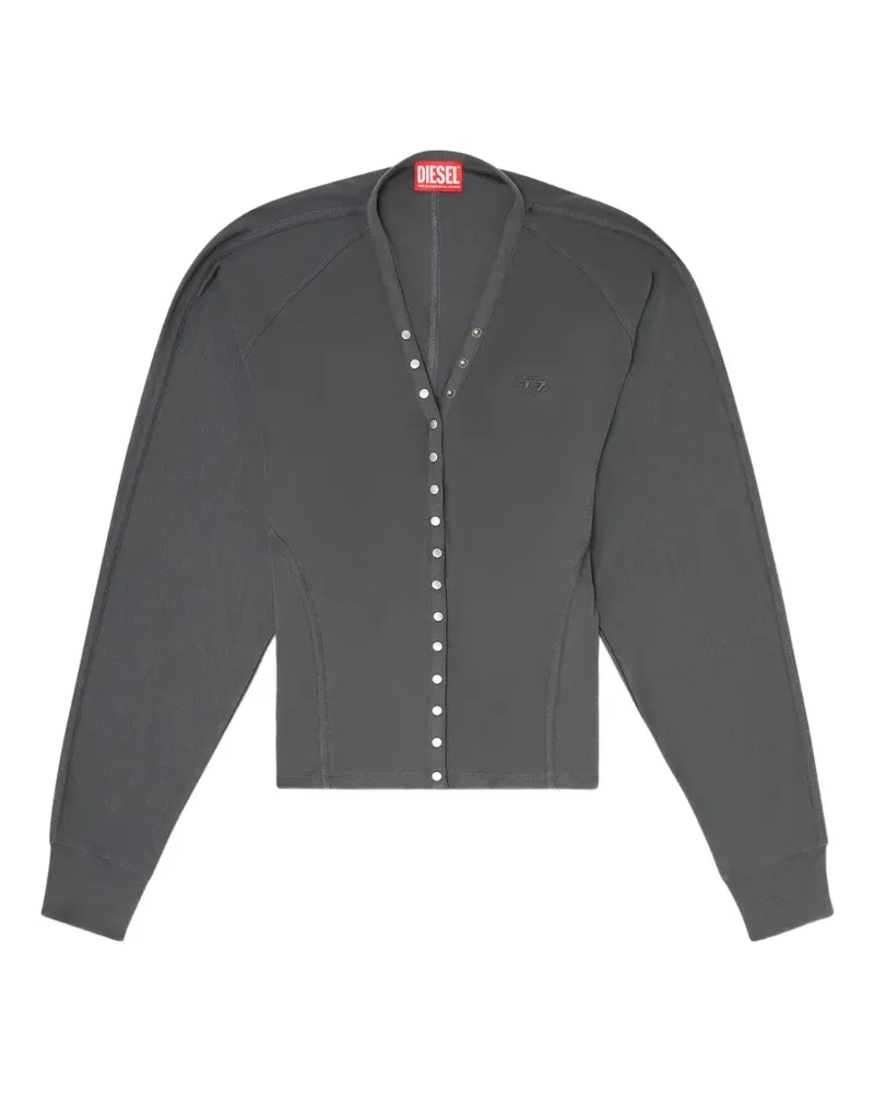 Diesel tencel-blend cardigan top with batwing-sleeves - Grau Grau