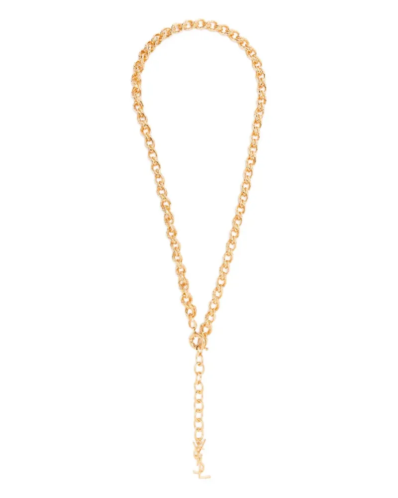 Saint Laurent Halskette mit Logo - Gold Gold