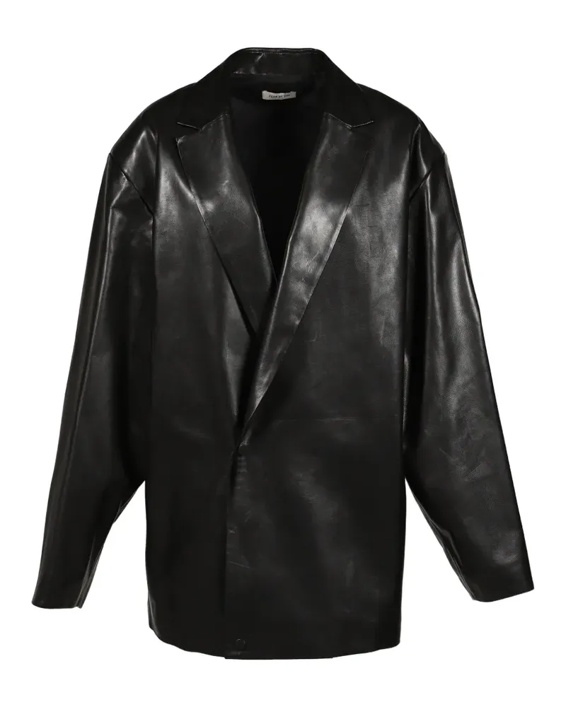 Fear of God Lederjacke mit Oversized-Revers - Schwarz Schwarz