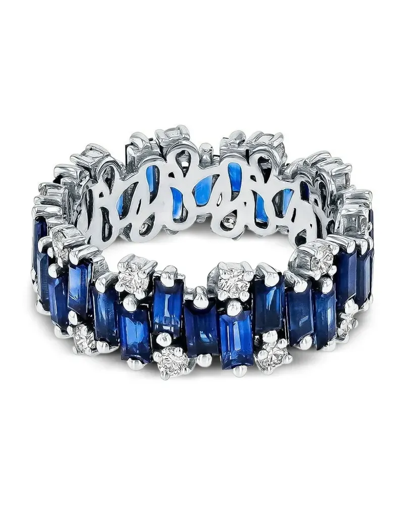 Suzanne Kalan 18kt Eternity Weißgoldring mit Saphir und Diamant - Silber Silber