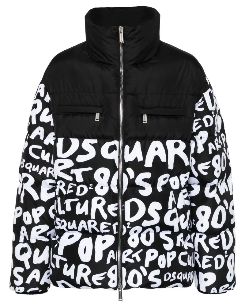 Dsquared2 Gefütterte D2 Pop 80's Jacke - Schwarz Schwarz