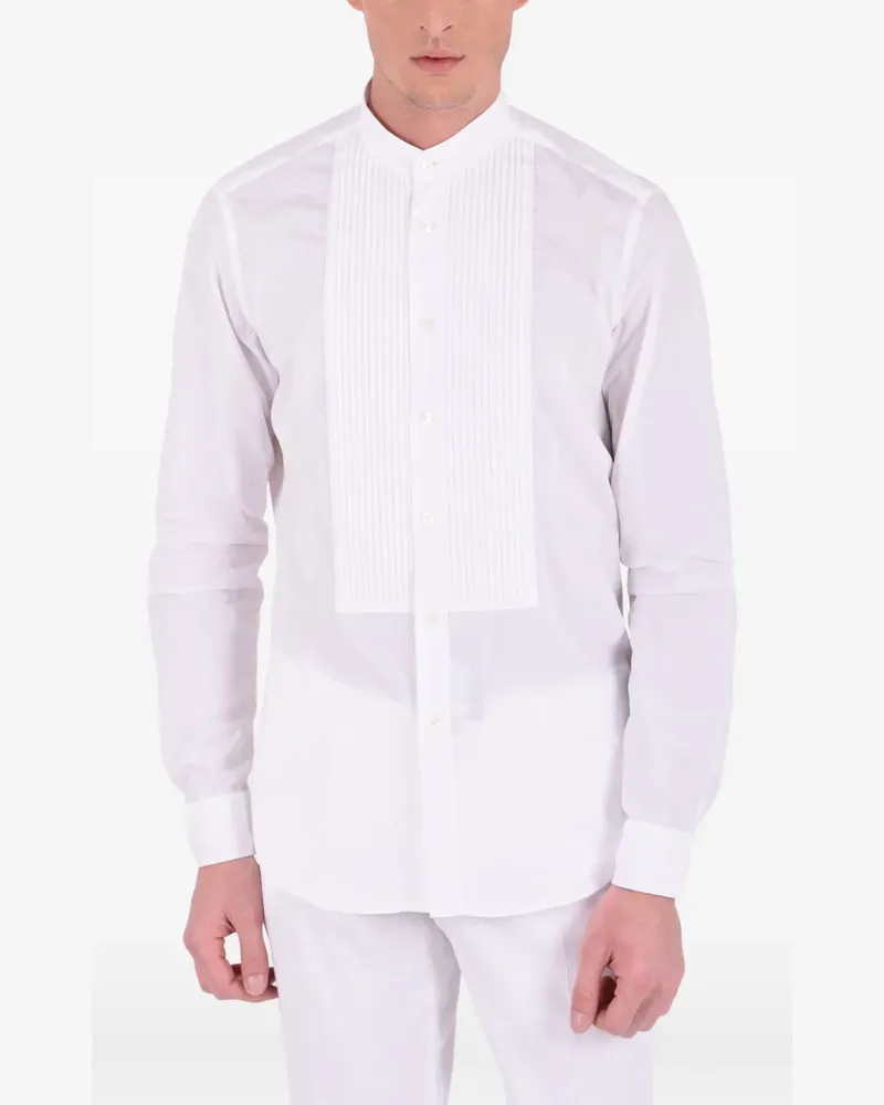 Dell'oglio Hemd mit plissiertem Latz - Weiß Weiß
