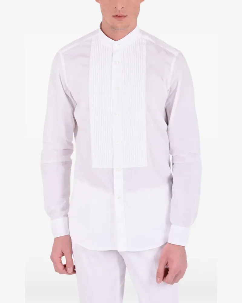 Dell'oglio Hemd mit plissiertem Latz - Weiß Weiß