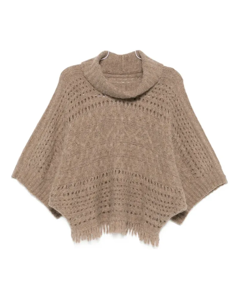 D.EXTERIOR fringe-trim open-knit sweater - Braun Braun