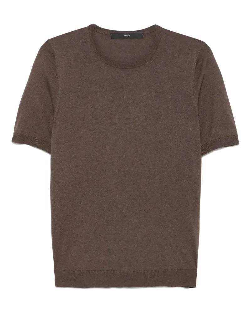 Sapio Fein gestricktes T-Shirt - Braun Braun