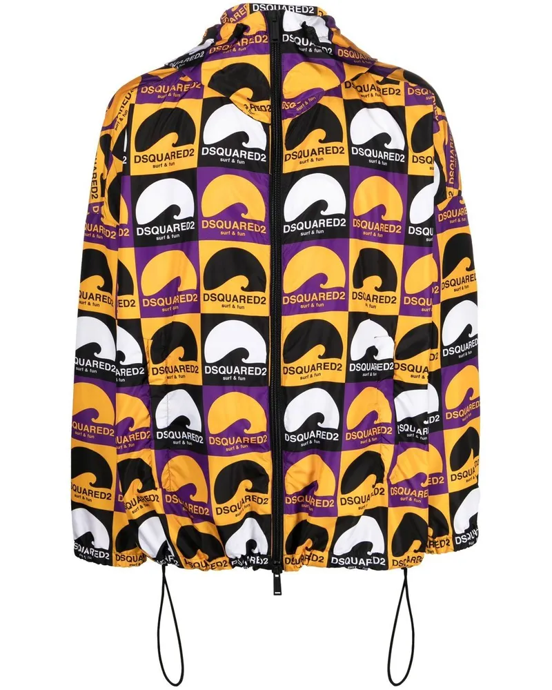 Dsquared2 Kapuzenjacke mit Logo-Print - Gelb Gelb
