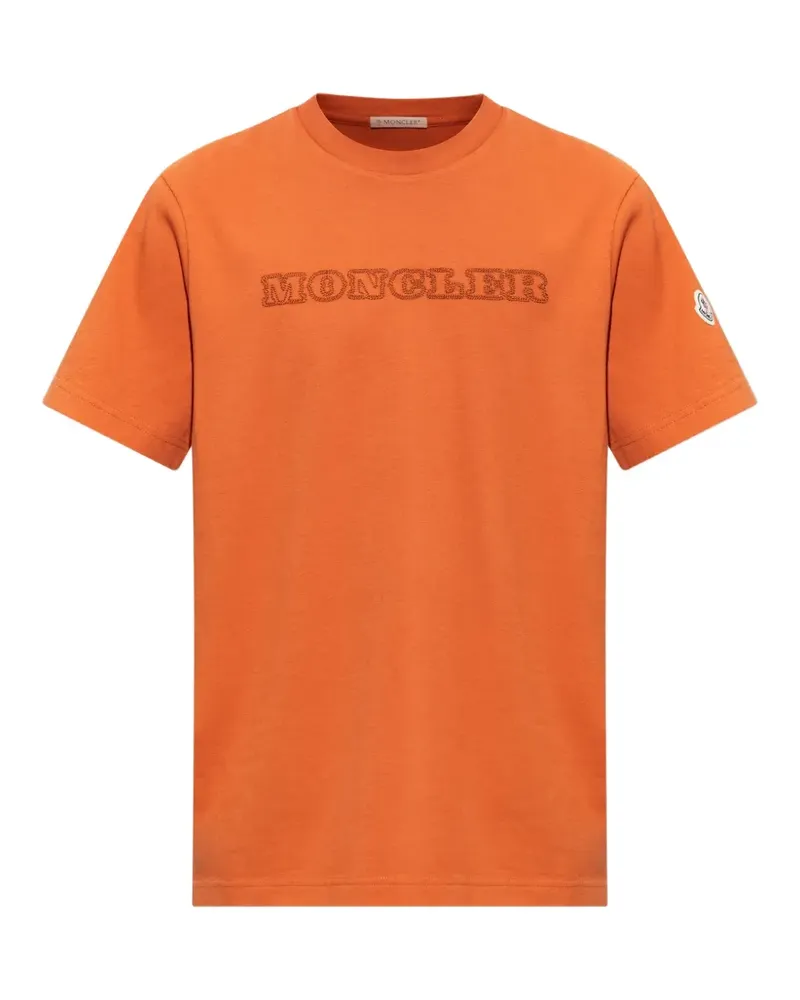 Moncler T-Shirt mit Logo-Stickerei - Orange Orange