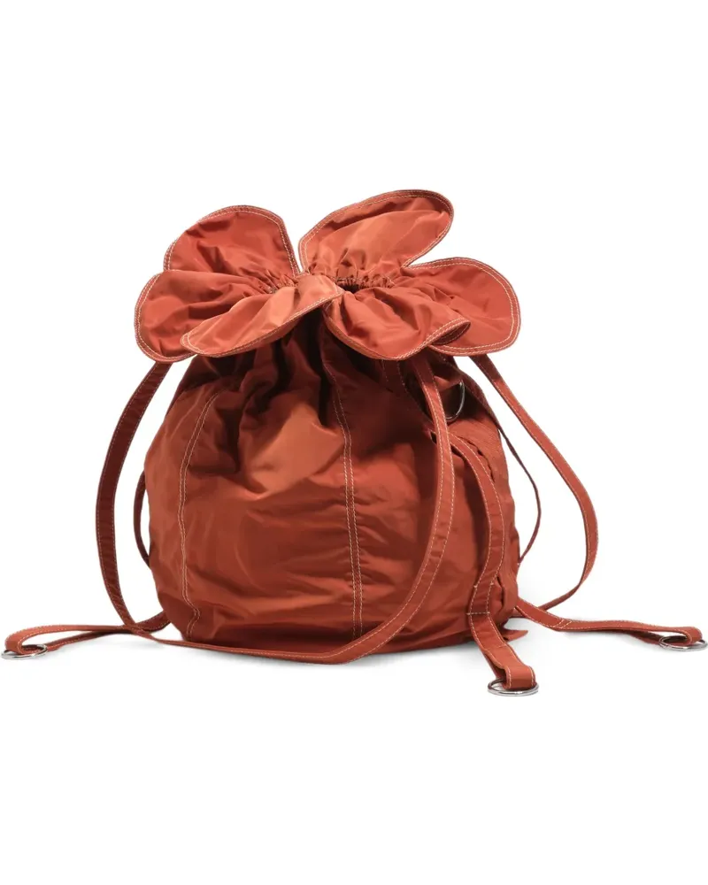 BIMBA Y LOLA floral drawstring mini bag - Orange Orange