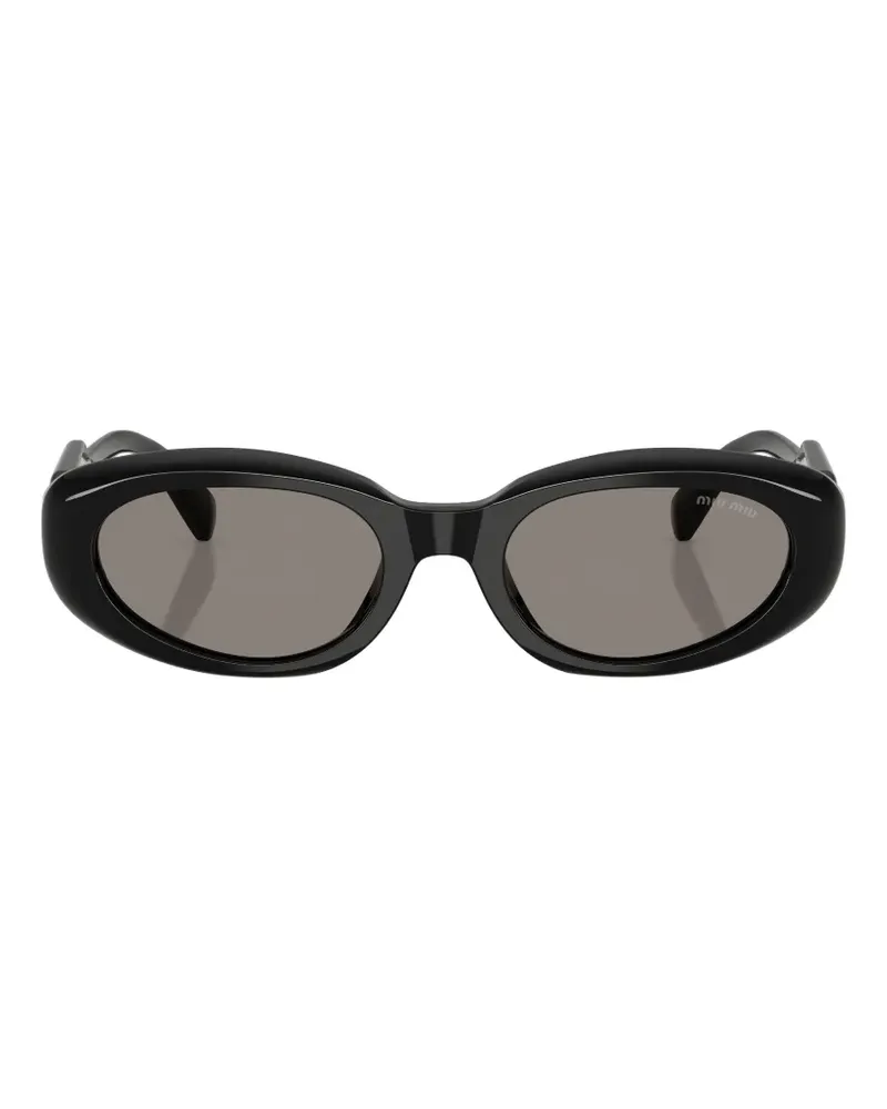 Miu Miu Sonnenbrille mit ovalem Gestell - Schwarz Schwarz