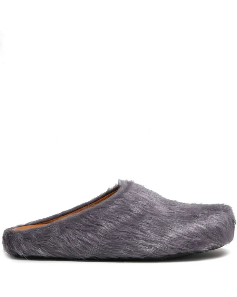 Marni Fussbett Clogs aus Kalbshaar - Grau Grau