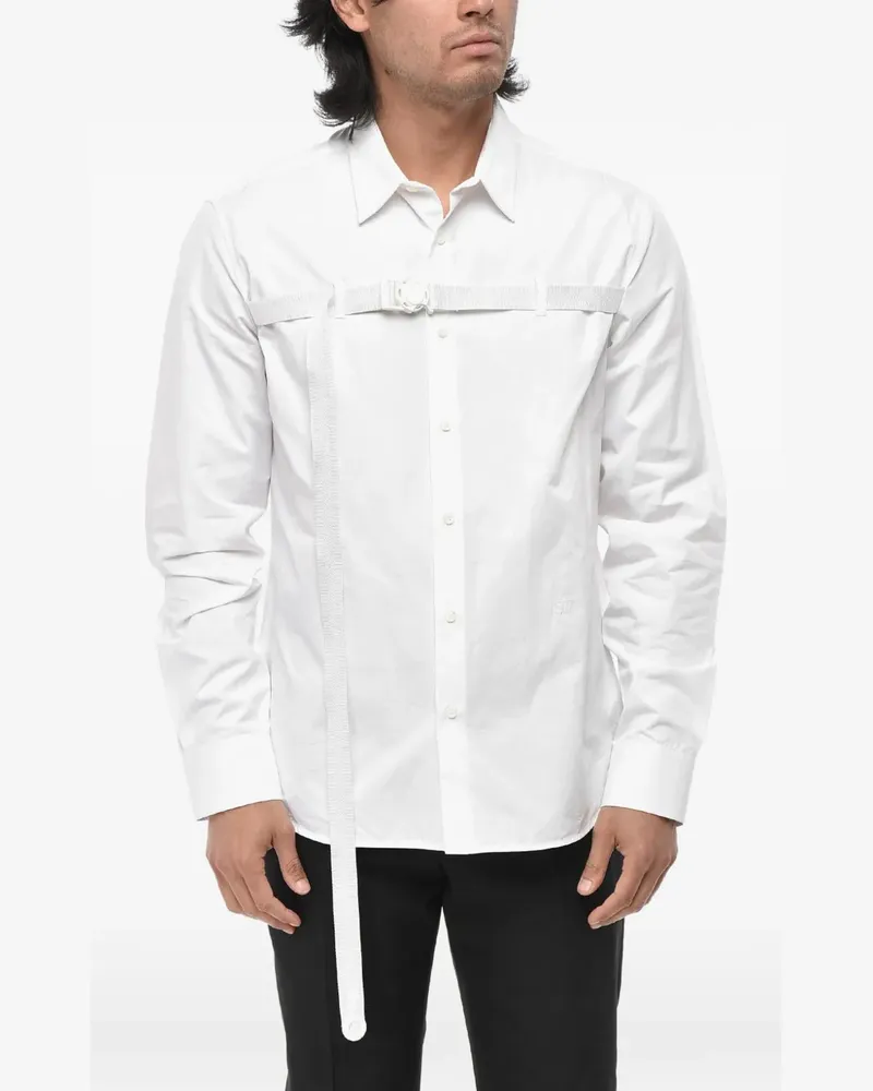 OFF-WHITE buckle-detail poplin shirt - Weiß Weiß