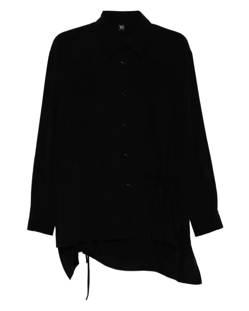 Yohji Yamamoto Geraffte Bluse - Schwarz Schwarz