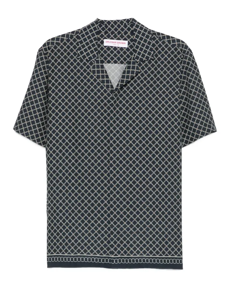 Orlebar Brown Hemd mit geometrischem Print - Blau Blau