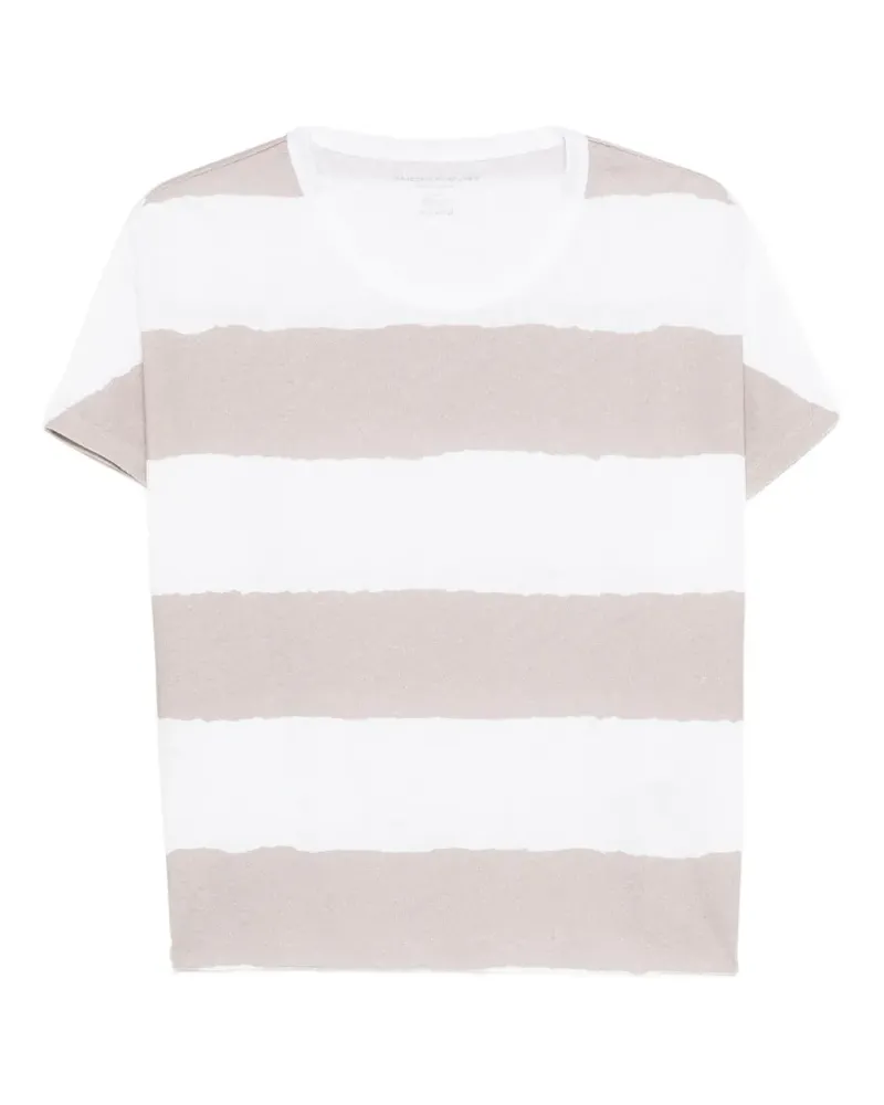 Majestic Gestreiftes T-Shirt - Weiß Weiß