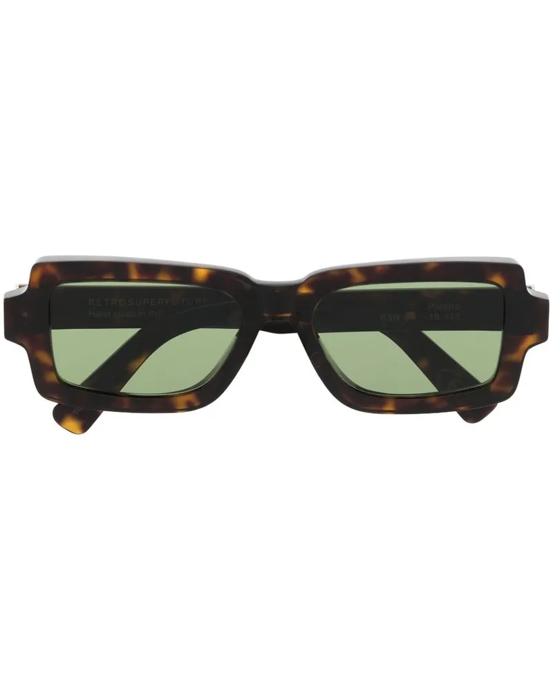 RETROSUPERFUTURE Sonnenbrille mit eckigem Gestell Braun