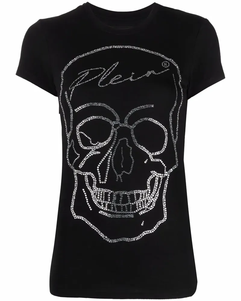 Philipp Plein T-Shirt mit Totenkopf - Schwarz Schwarz