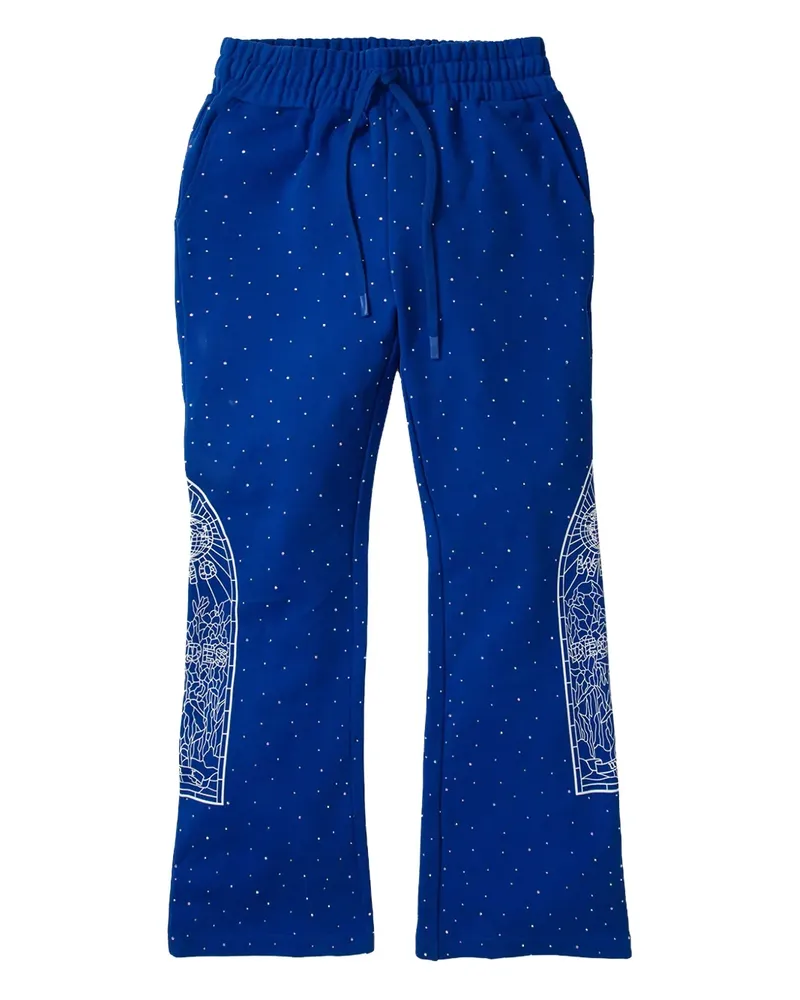WHO DECIDES WAR Jogginghose mit Strass - Blau Blau