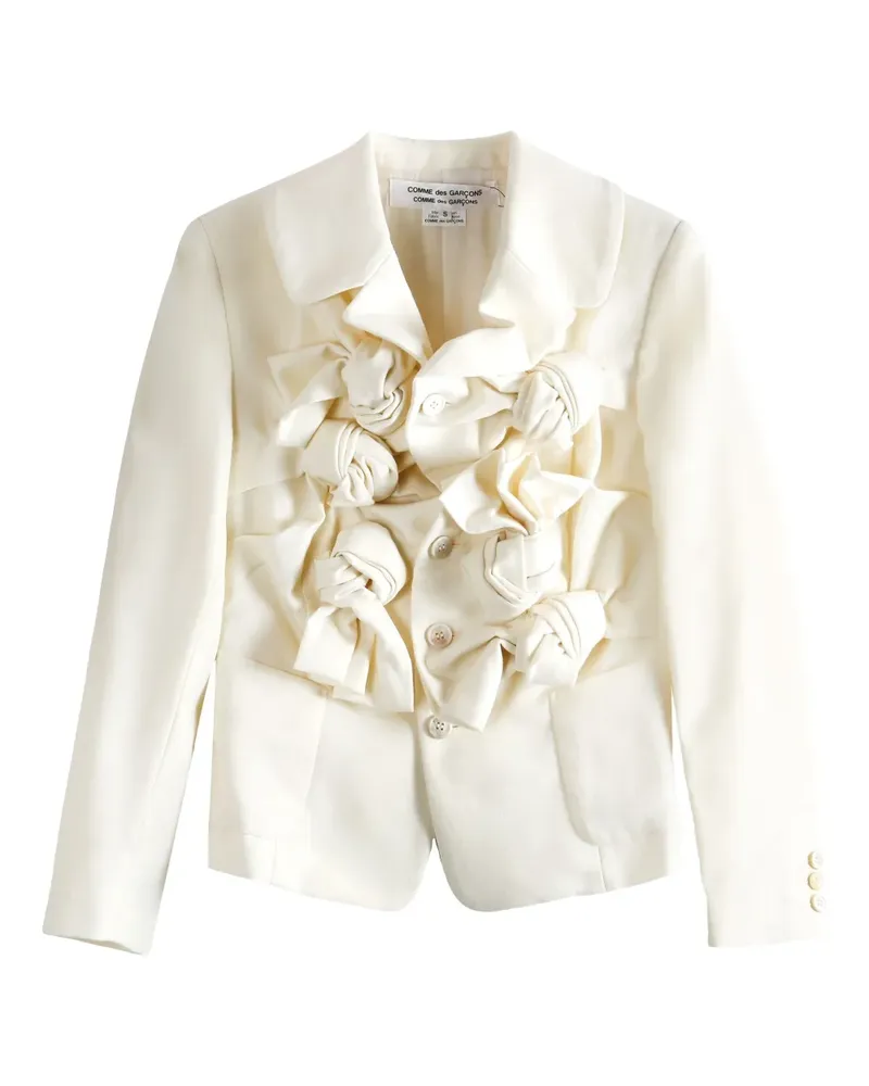 Comme des Garçons rose-detail button jacket - Nude Nude