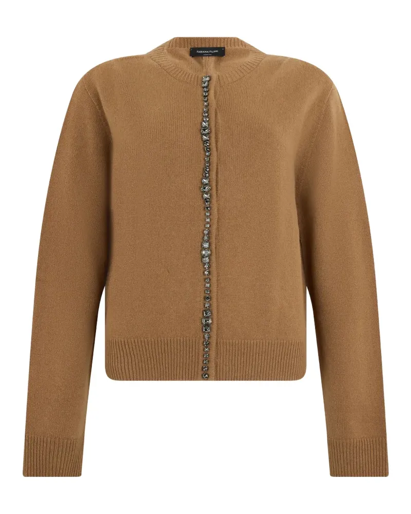 Fabiana Filippi Verzierter Platinum Cardigan mit Reißverschluss - Braun Braun