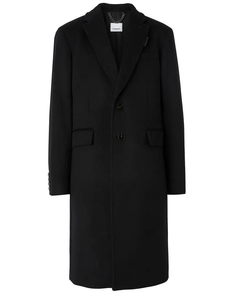 Burberry Einreihiger Mantel - Schwarz Schwarz