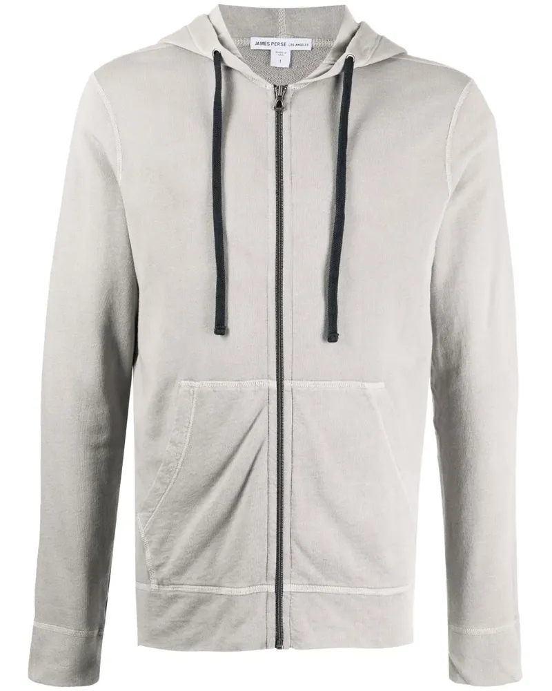 James Perse Frottee-Hoodie mit Reißverschluss - Grau Grau
