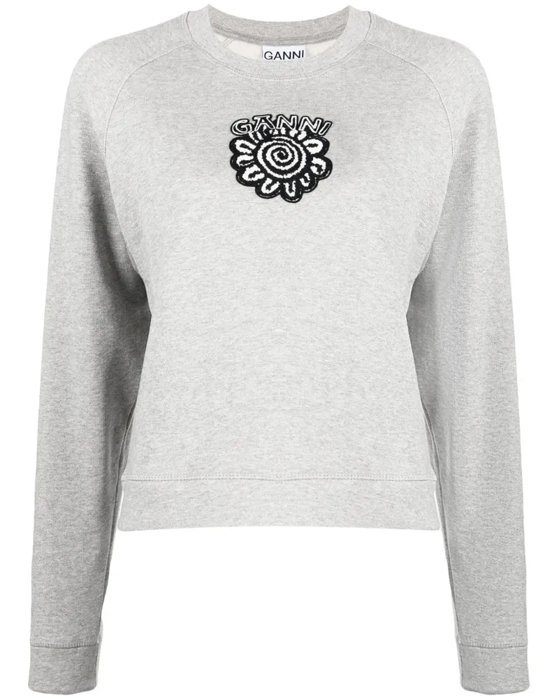 Ganni Sweatshirt mit Logo-Print - Grau Grau