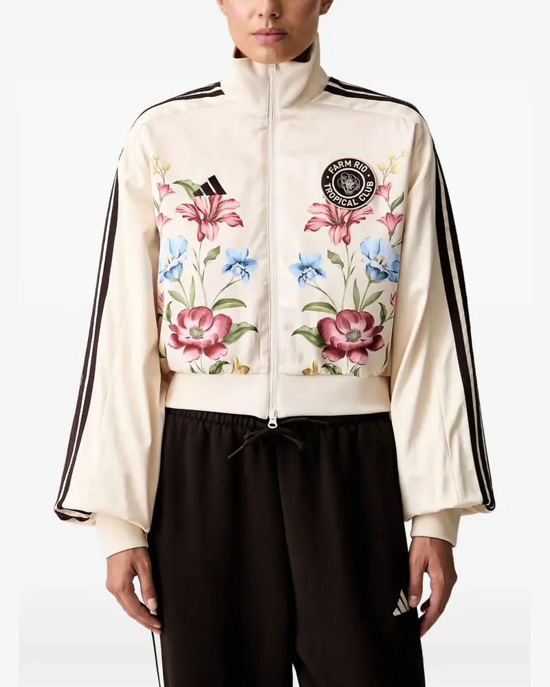 adidas x Farm Rio floral-print cropped jacket - Nude Nude