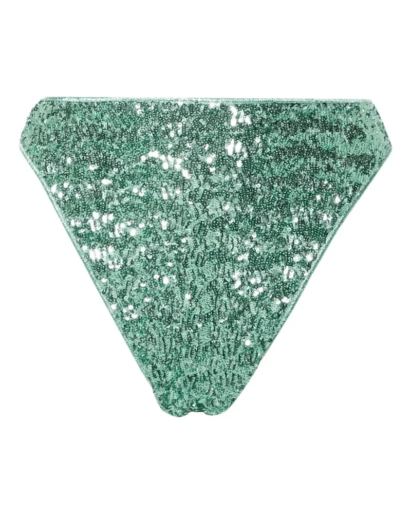 Oséree Bikinihöschen mit Pailletten - Grün Grün