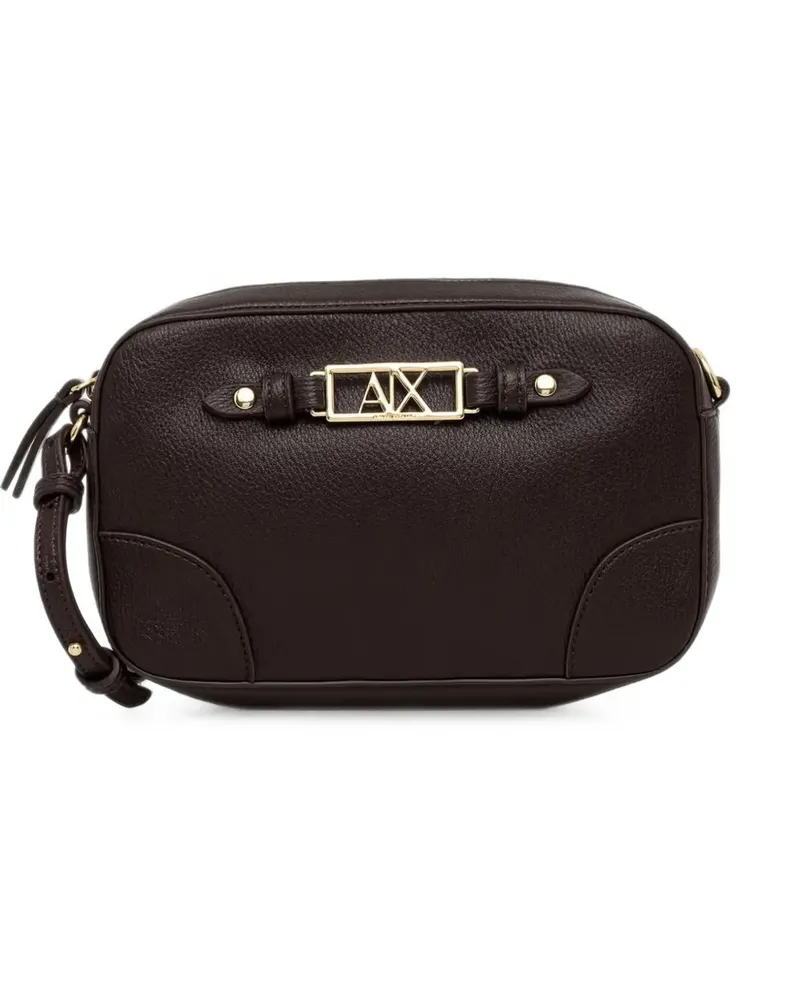 Armani Exchange Camera logo-plaque cross body bag - Braun Braun