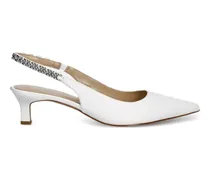 Pumps mit Zierkette - Weiß