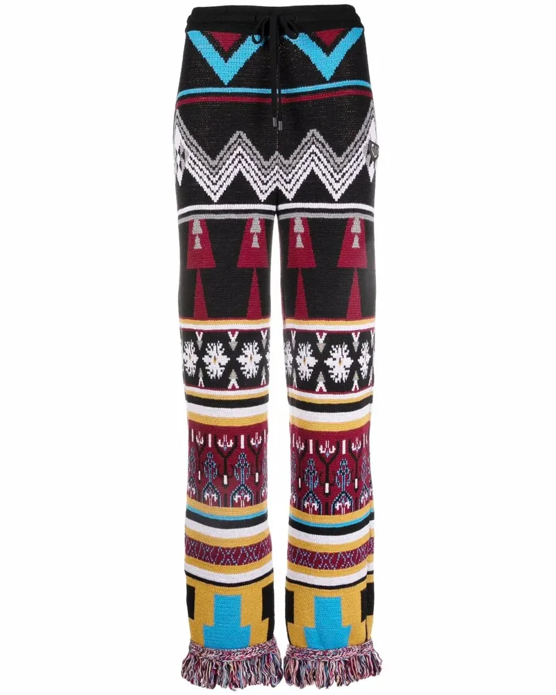 Philipp Plein Wollhose mit Fransen - Schwarz Schwarz