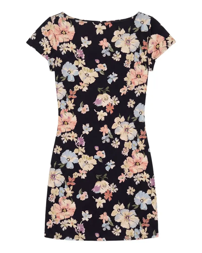 Reformation Jensen Minikleid mit Blumenprint - Schwarz Schwarz