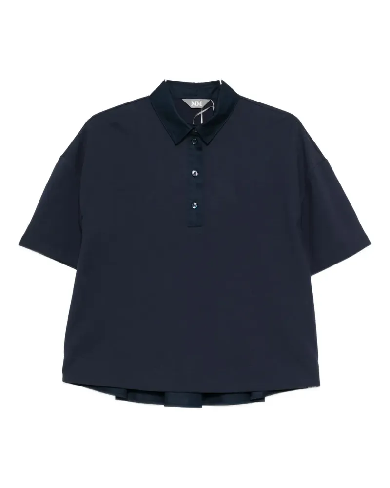 Max Mara Nave Poloshirt mit Knopfkragen - Blau Blau