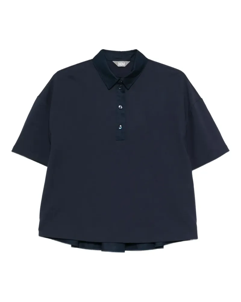 Max Mara Nave Poloshirt mit Knopfkragen - Blau Blau
