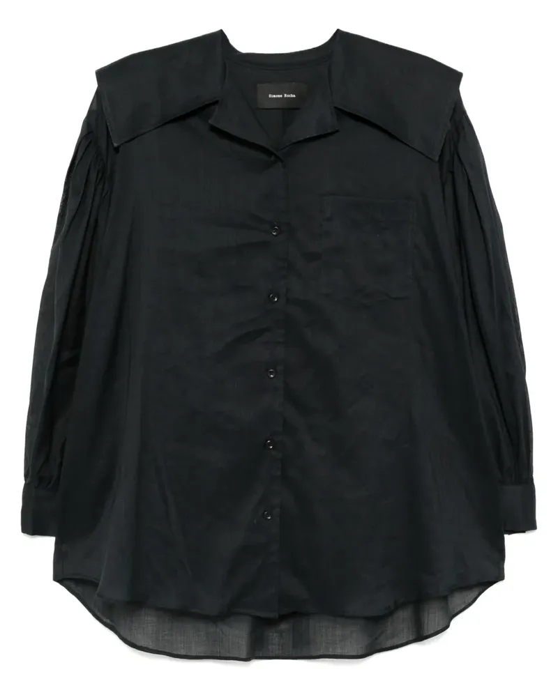 Simone Rocha Hemd mit Puffärmel und Matrosenkragen - Blau Blau
