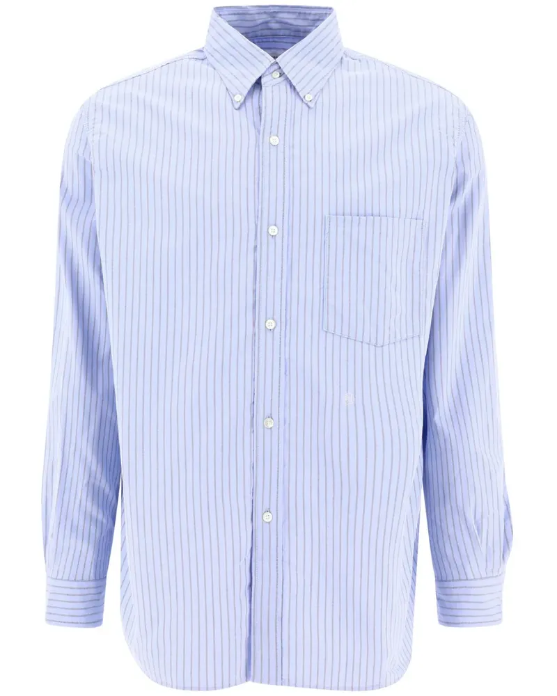 nanamica Gestreiftes Button-down-Hemd - Blau Blau