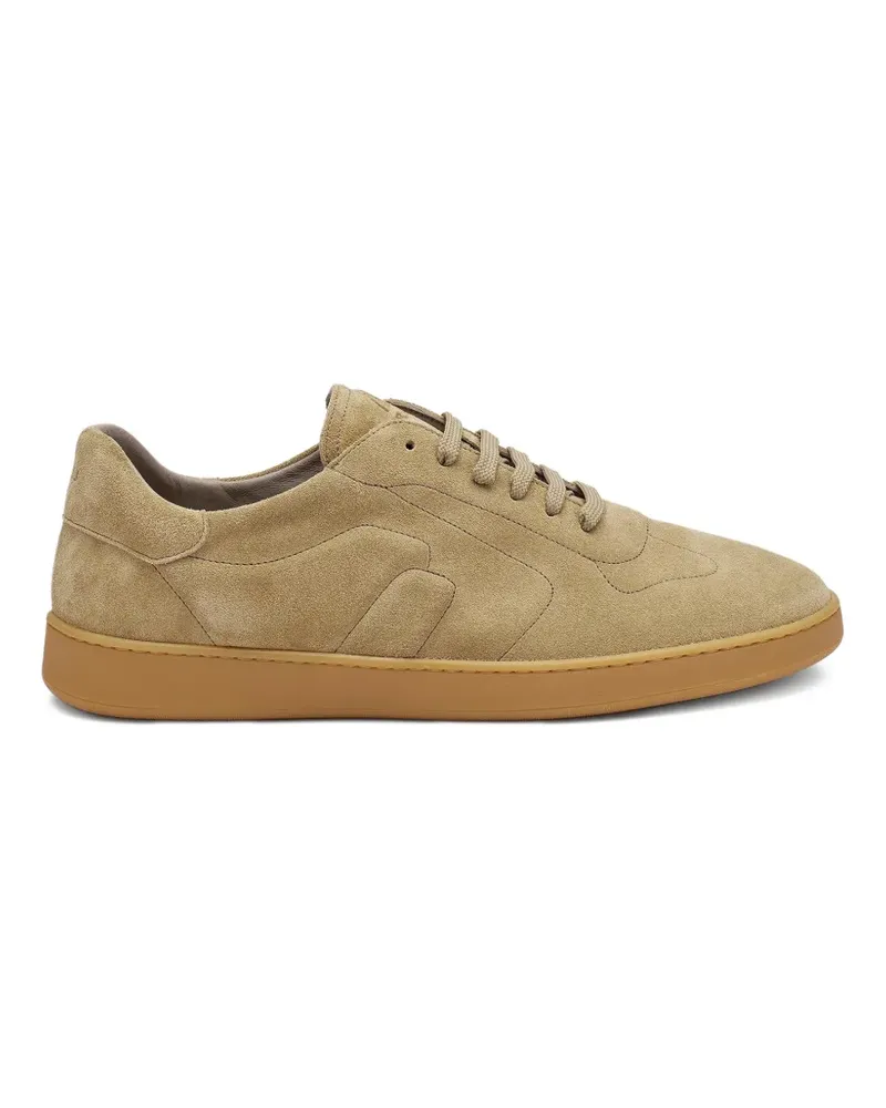 FRAU top-stitching suede sneakers - Nude Nude