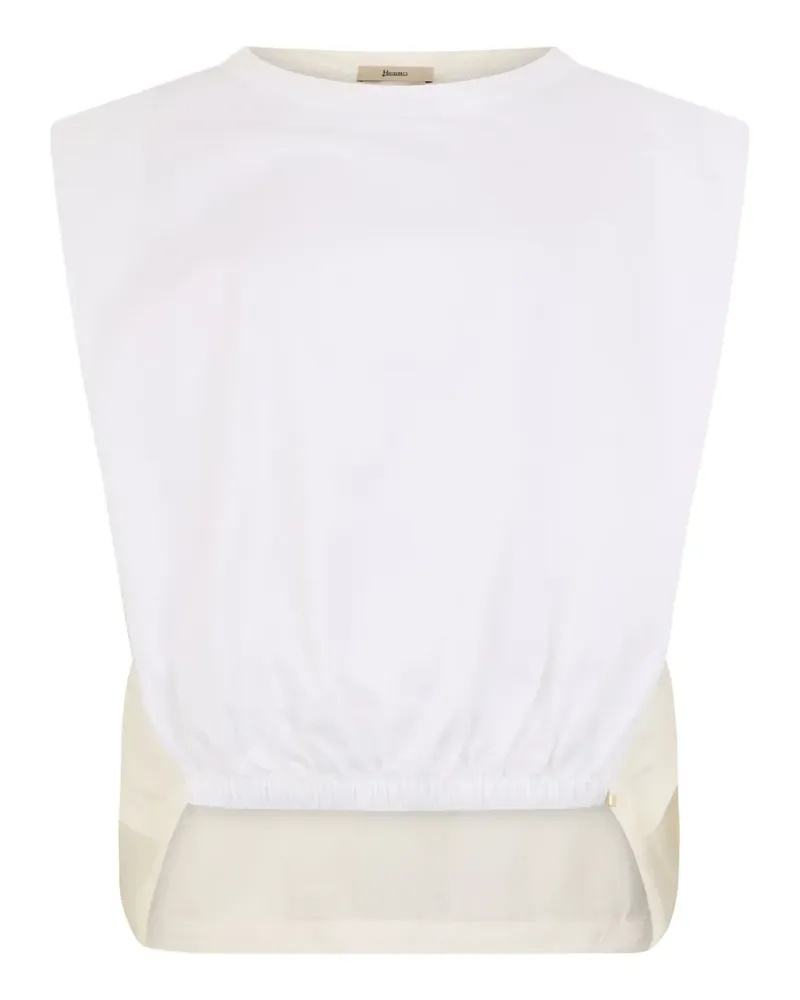 Herno round-neck panelled top - Nude Nude