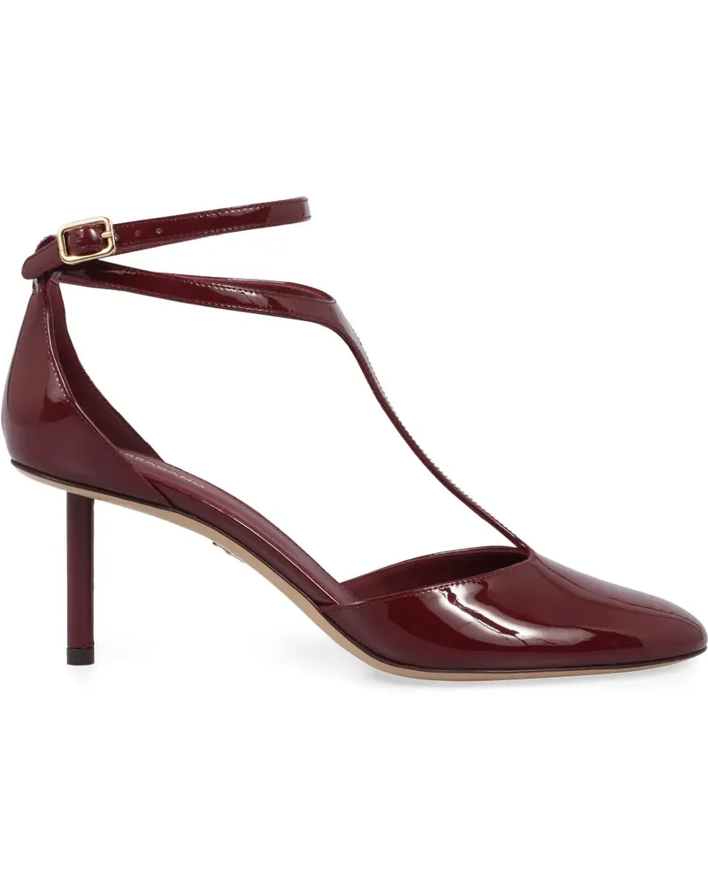 Ferragamo Décolleté Pumps mit T-Riemen 76mm - Rot Rot
