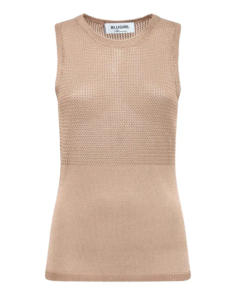 Blumarine perforated-knit sleeveless top - Nude Nude