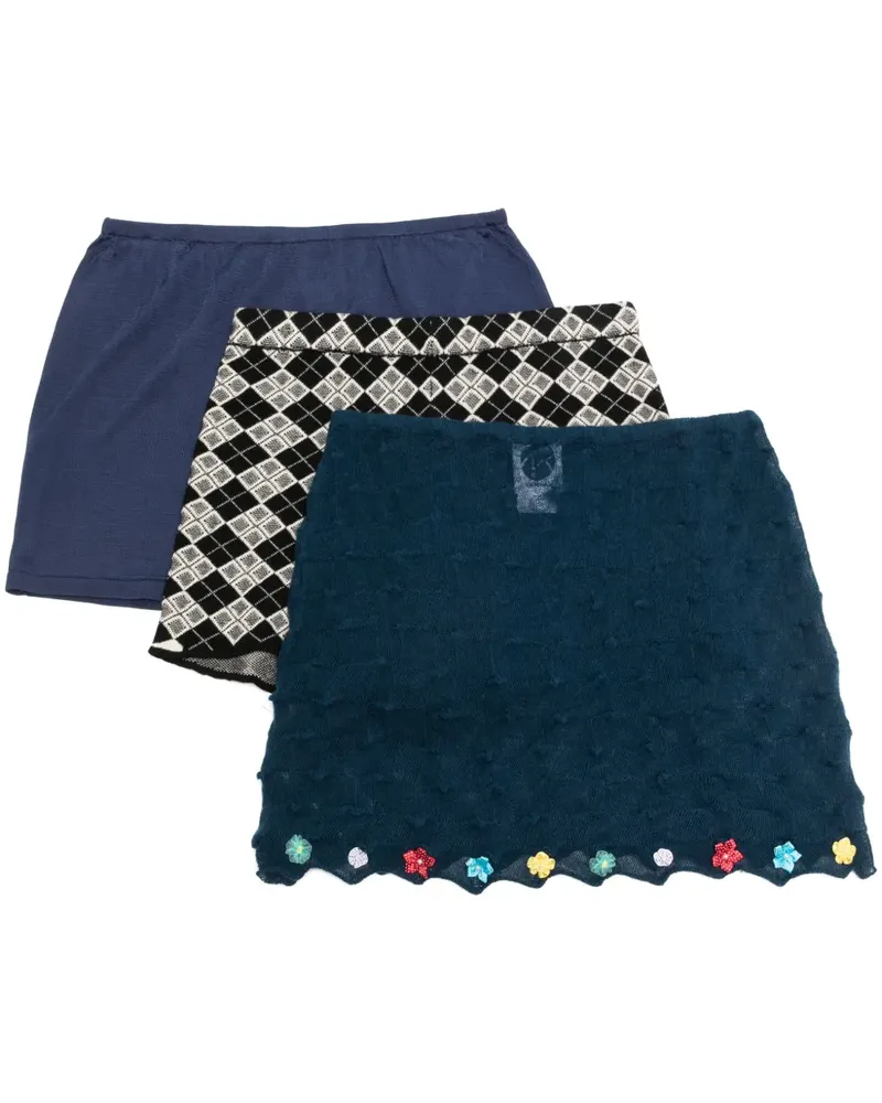 YANYAN KNITS Gestricktes Rock-Set - Blau Blau