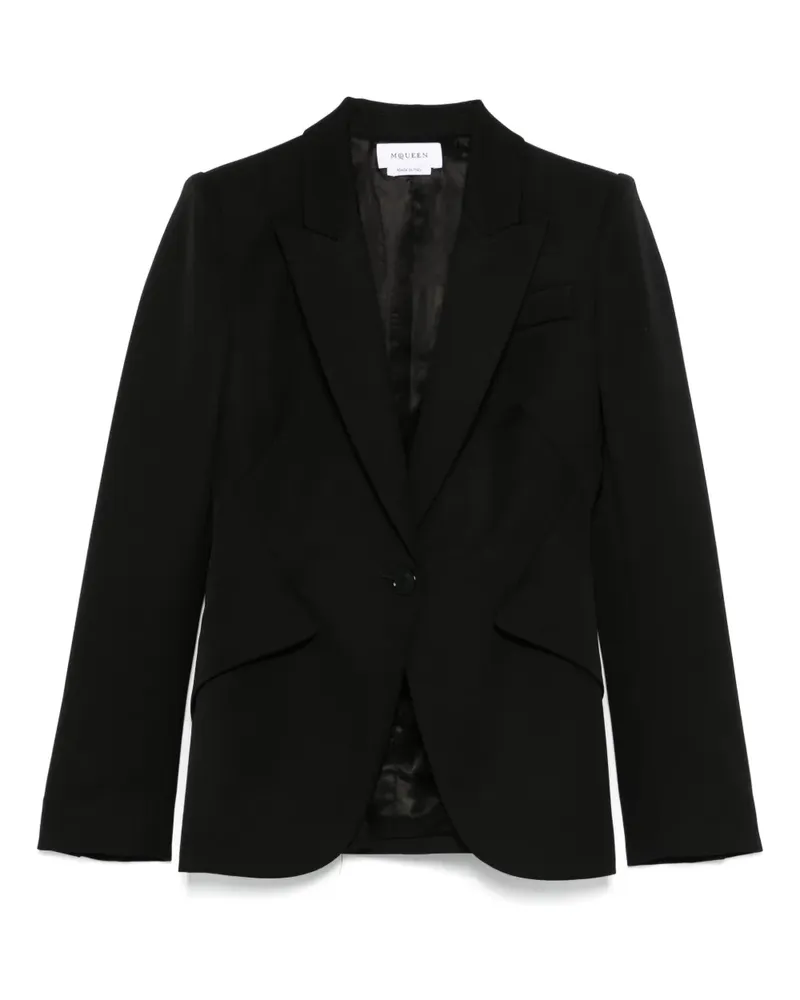 Alexander McQueen Einreihiges Sakko aus Wolle - Schwarz Schwarz
