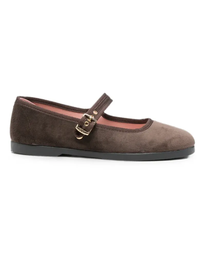 Victoria buckle-fastening velvet ballet flats - Braun Braun