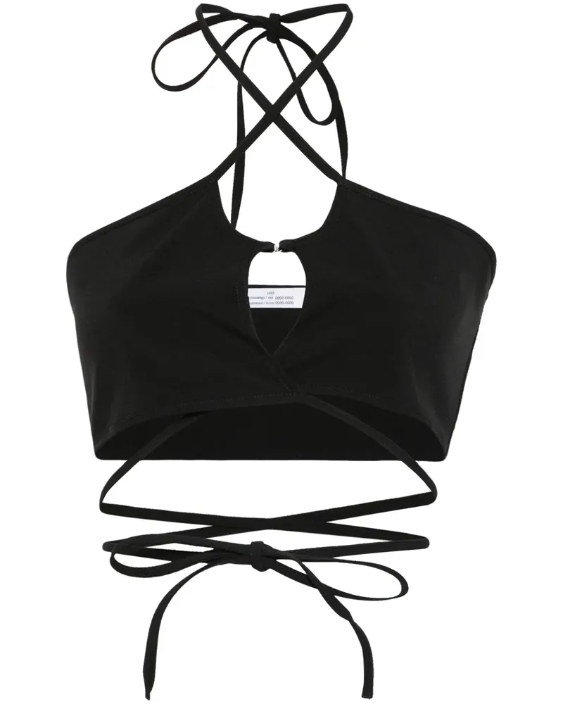 Rokh Cropped-Top mit überkreuzten Trägern - Schwarz Schwarz