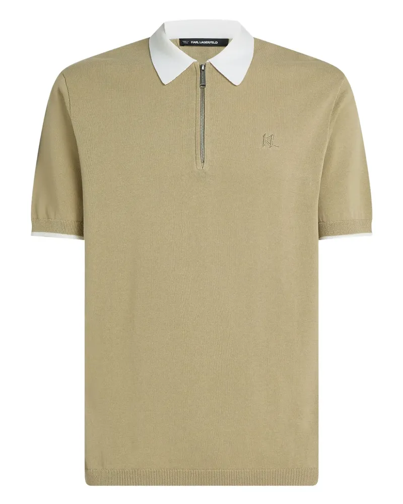 Karl Lagerfeld Poloshirt mit Kontrastkragen - Nude Nude